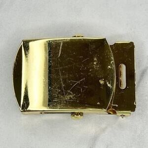 Vintage Gold Tone Web Clamp On Simple Basic Belt Buckle